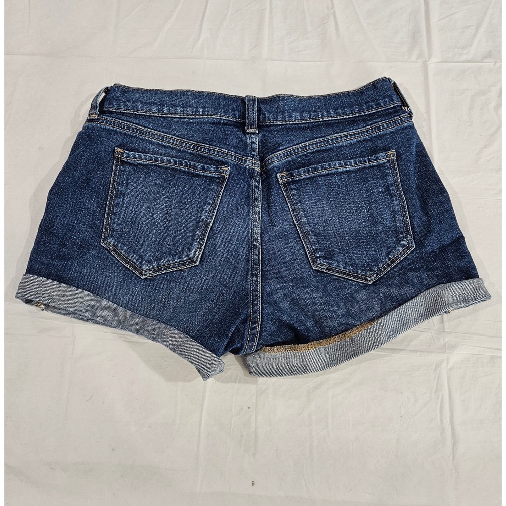 Old‎ Navy Womens Mid Rise Boyfriend Distressed Denim Shorts Blue Size 4 Cuffed - Picture 2 of 7